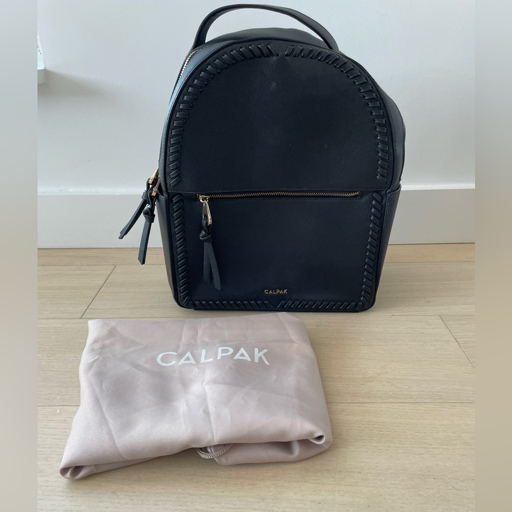 Calpak Black Kaya Backpack with Whipstitch Trim